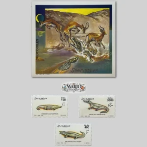 Władcy Rzek – Kompletna Seria i Bloczek „Krokodyle” (Somalia 2000) MNH!