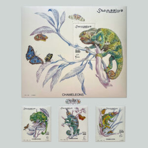 Mistrzowie Kamuflażu – Kompletna Seria i Bloczek „Kameleony” (Somalia 2001) MNH!