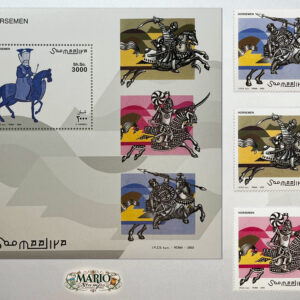 🐎 Wojownicy Pustyni – Kompletna Seria i Bloczek „Jeźdźcy” (Somalia 2003) MNH! ⚔️