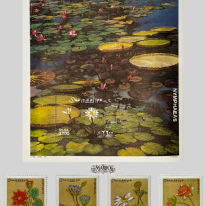 🪷 Wodne Ogrody – Kompletna Seria i Bloczek „Lilie Wodne” (Somalia 2001) MNH! 🌊