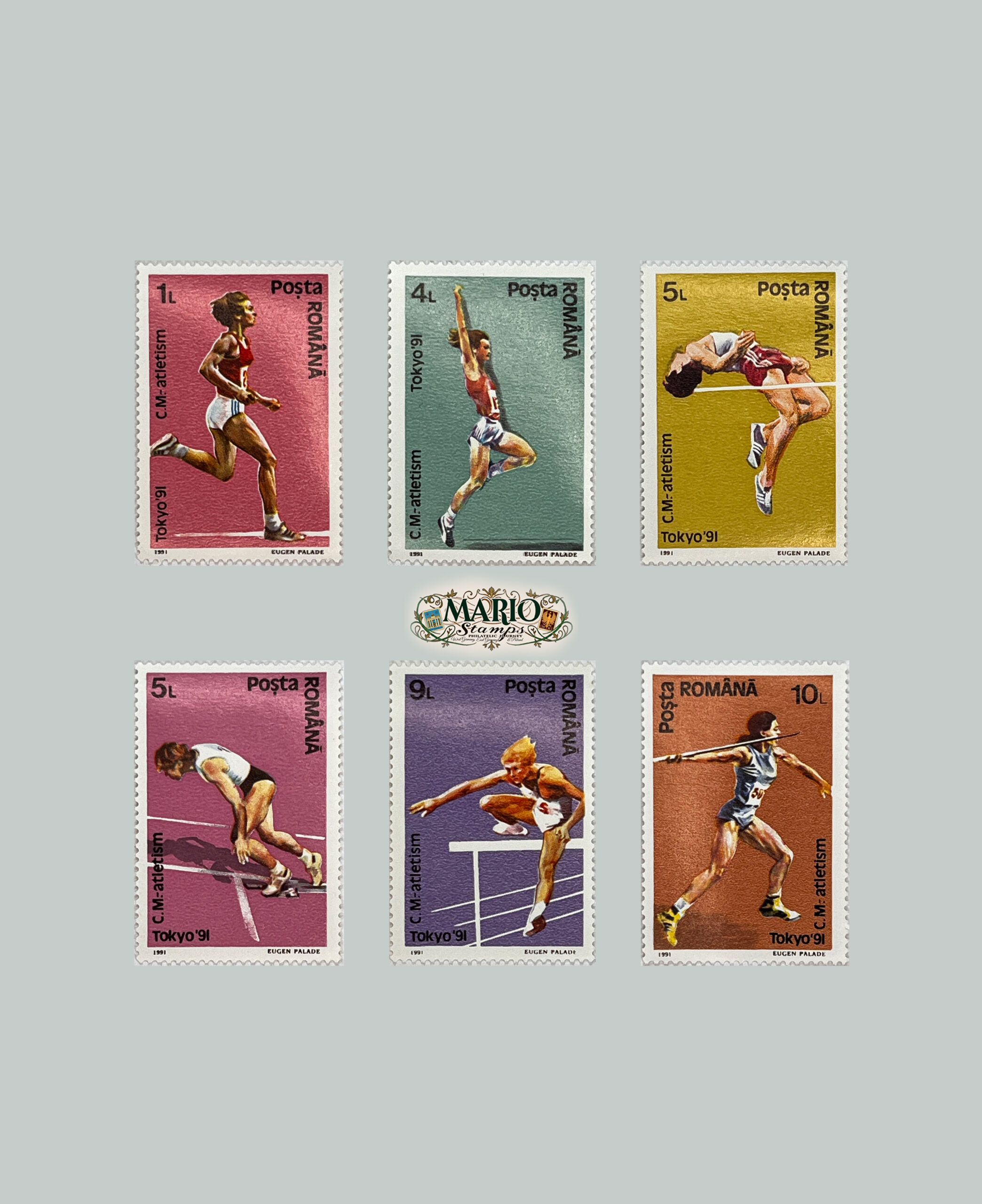 🏃‍♂️ Lekkoatletyczna Elita – Kompletna Seria „Tokyo ’91” (Rumunia 1991) MNH! 🇯🇵