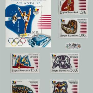 Olimpijski Hart Ducha – Komplet Znaczków „Atlanta '96” (Rumunia 1995) MNH!