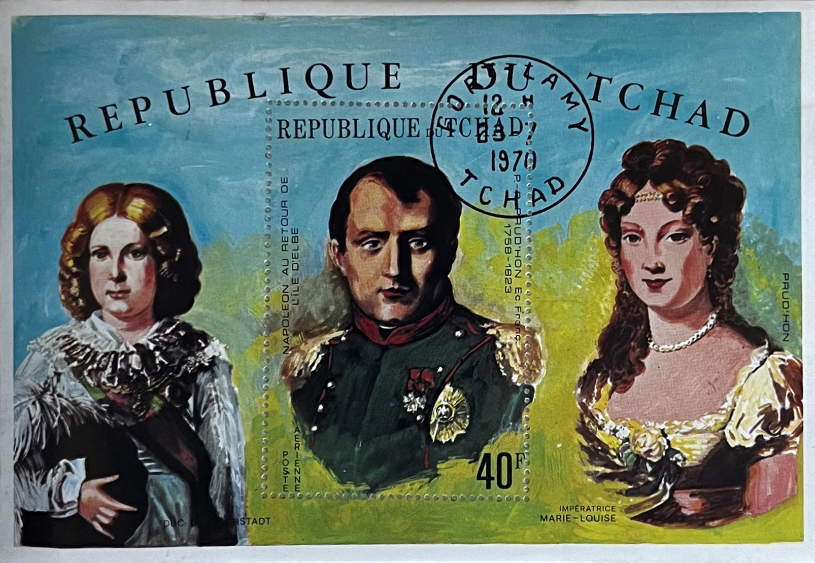 🇫🇷 Epoka Napoleońska – 2 Bloczki Kolekcjonerskie „Napoleon I i Orlątko” (Czad 1970) CTO! 👑