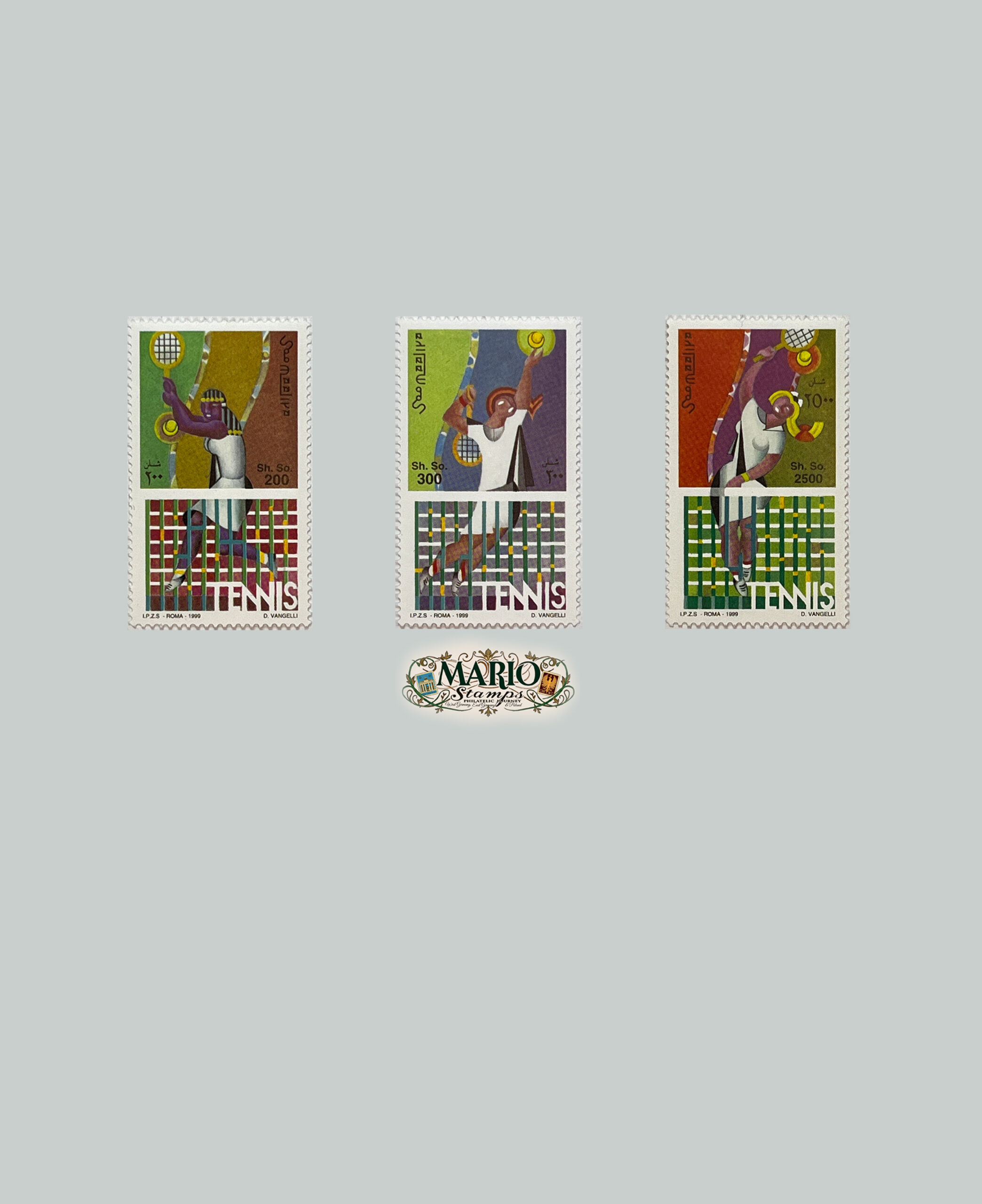 🎾 Geometria Zwycięstwa – Kompletna Seria „Tenis” (Somalia 1999) MNH! ✨