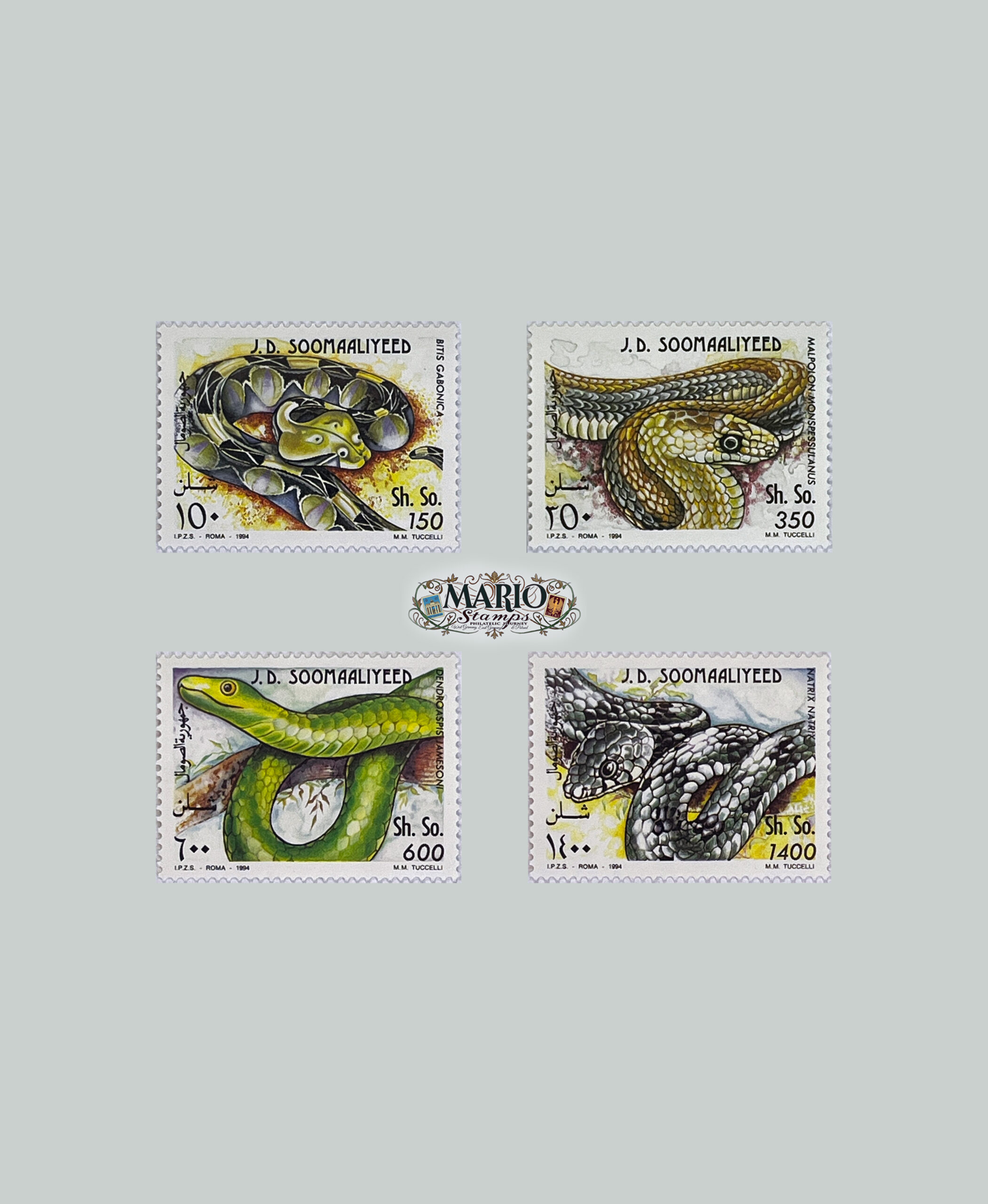 🐍 Hipnotyzujące Piękno – Kompletna Seria „Węże” (Somalia 1994) MNH! ✨