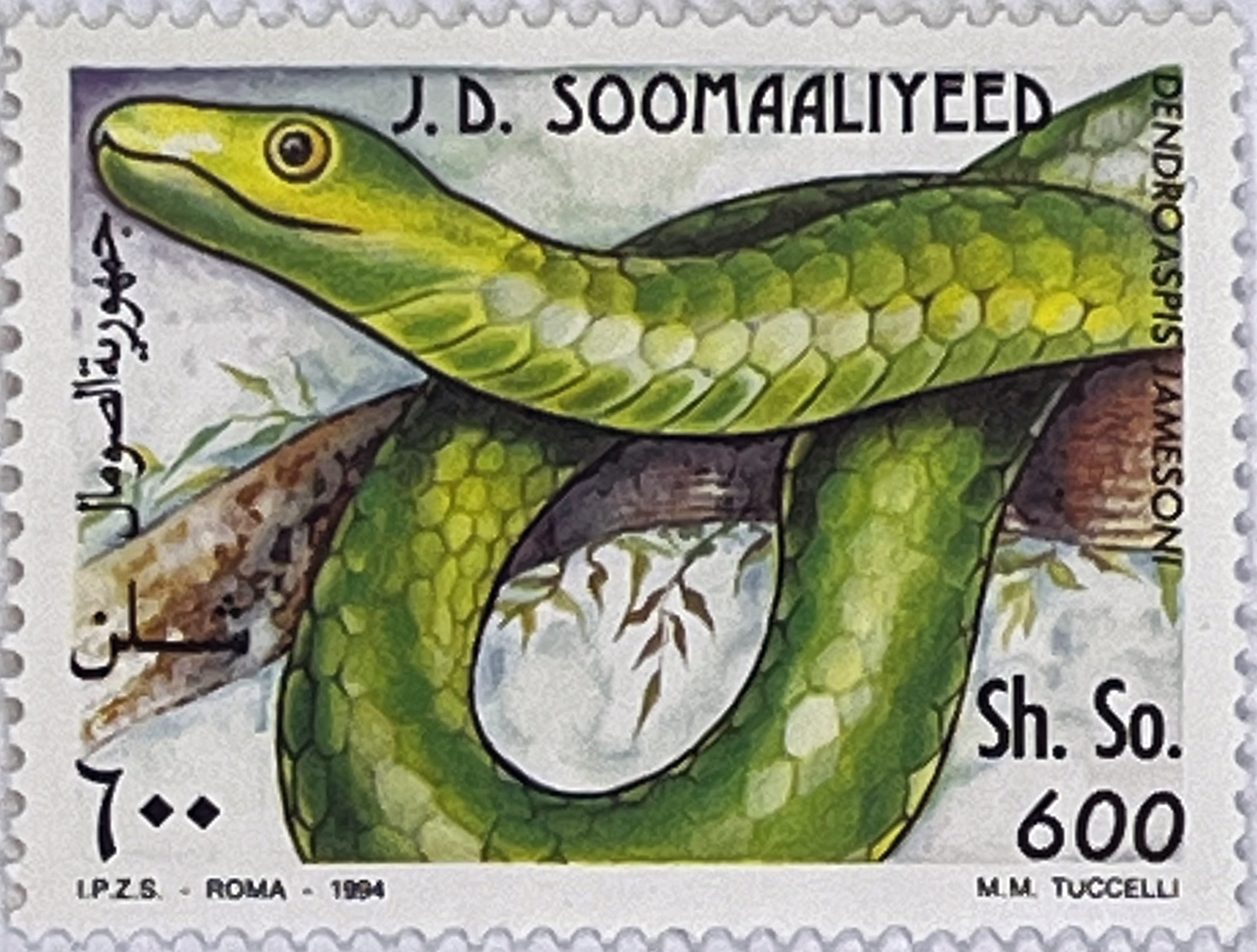 🐍 Hipnotyzujące Piękno – Kompletna Seria „Węże” (Somalia 1994) MNH! ✨ - obrazek 5