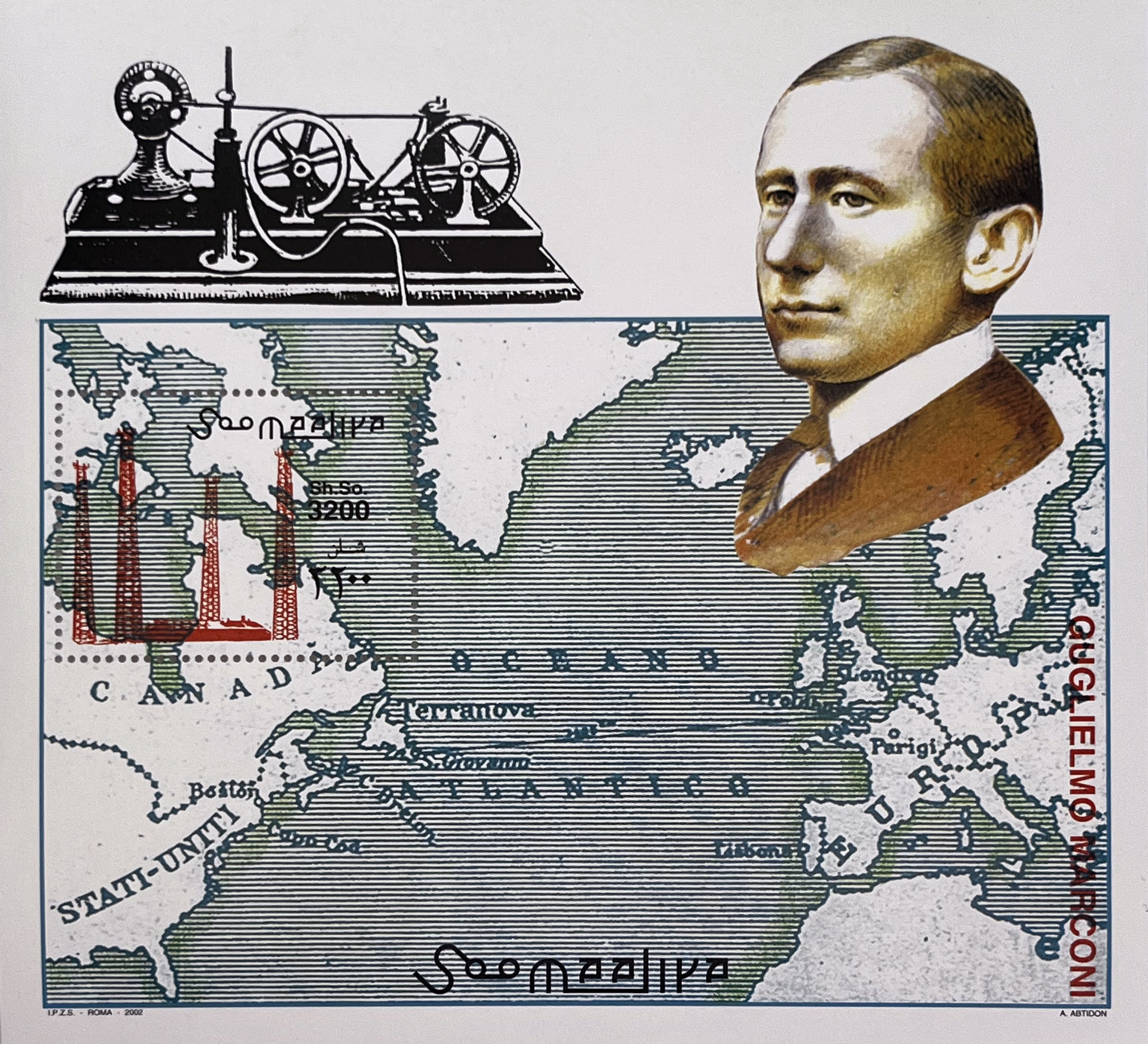 📻 Fale, które Zmieniły Świat – Kompletna Seria z Bloczkiem „Guglielmo Marconi” (Somalia 2002) MNH! ⚡ - obrazek 3