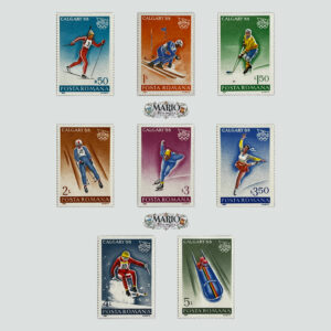 ❄️ Olimpijski Ogień na Śniegu – Kompletna Seria „Calgary 1988” (Rumunia 1987) MNH! 🇷🇴