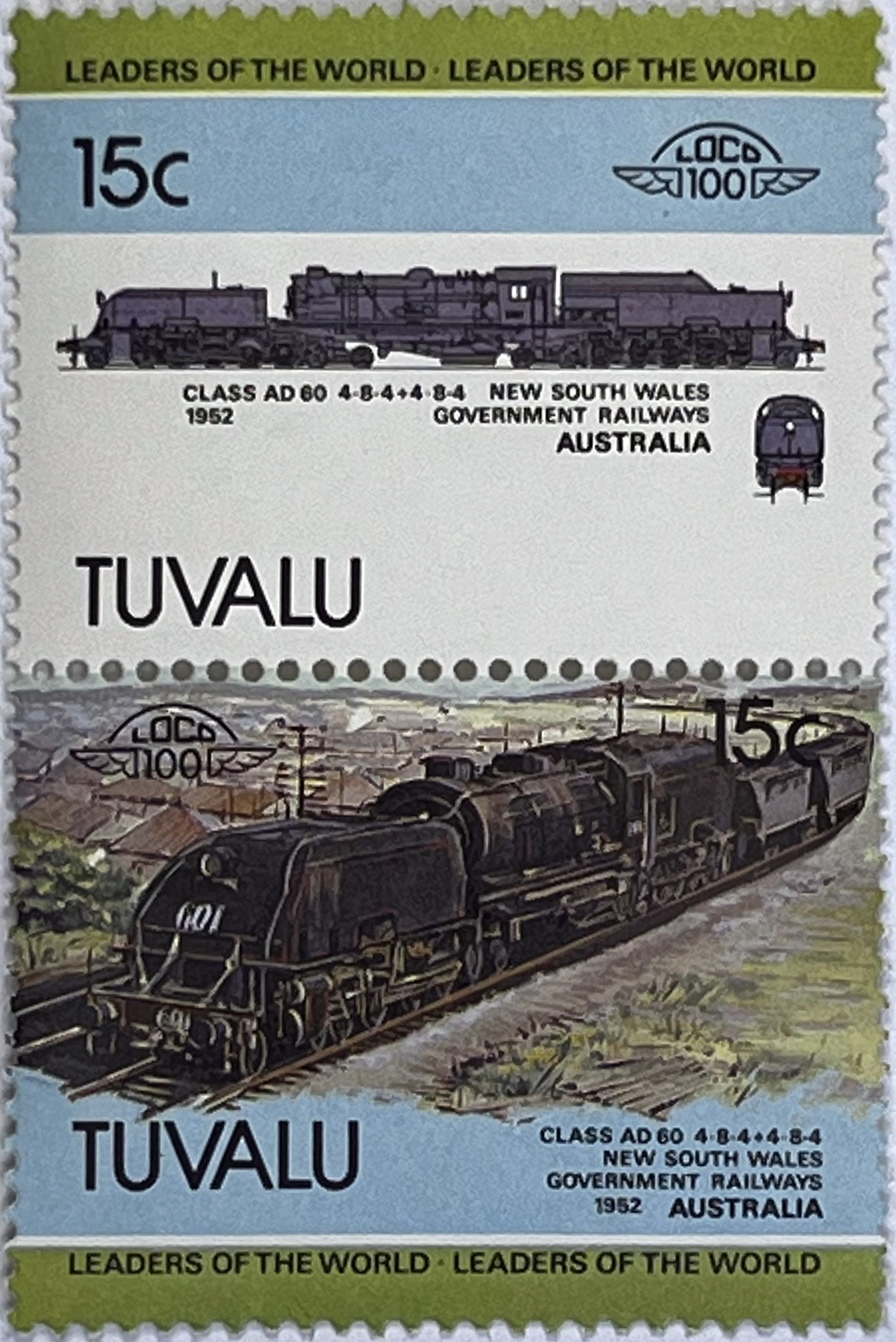 🚂 Legendy Kolei – „Leaders of the World” (Tuvalu 1984) MNH! 🇹🇻 - obrazek 3