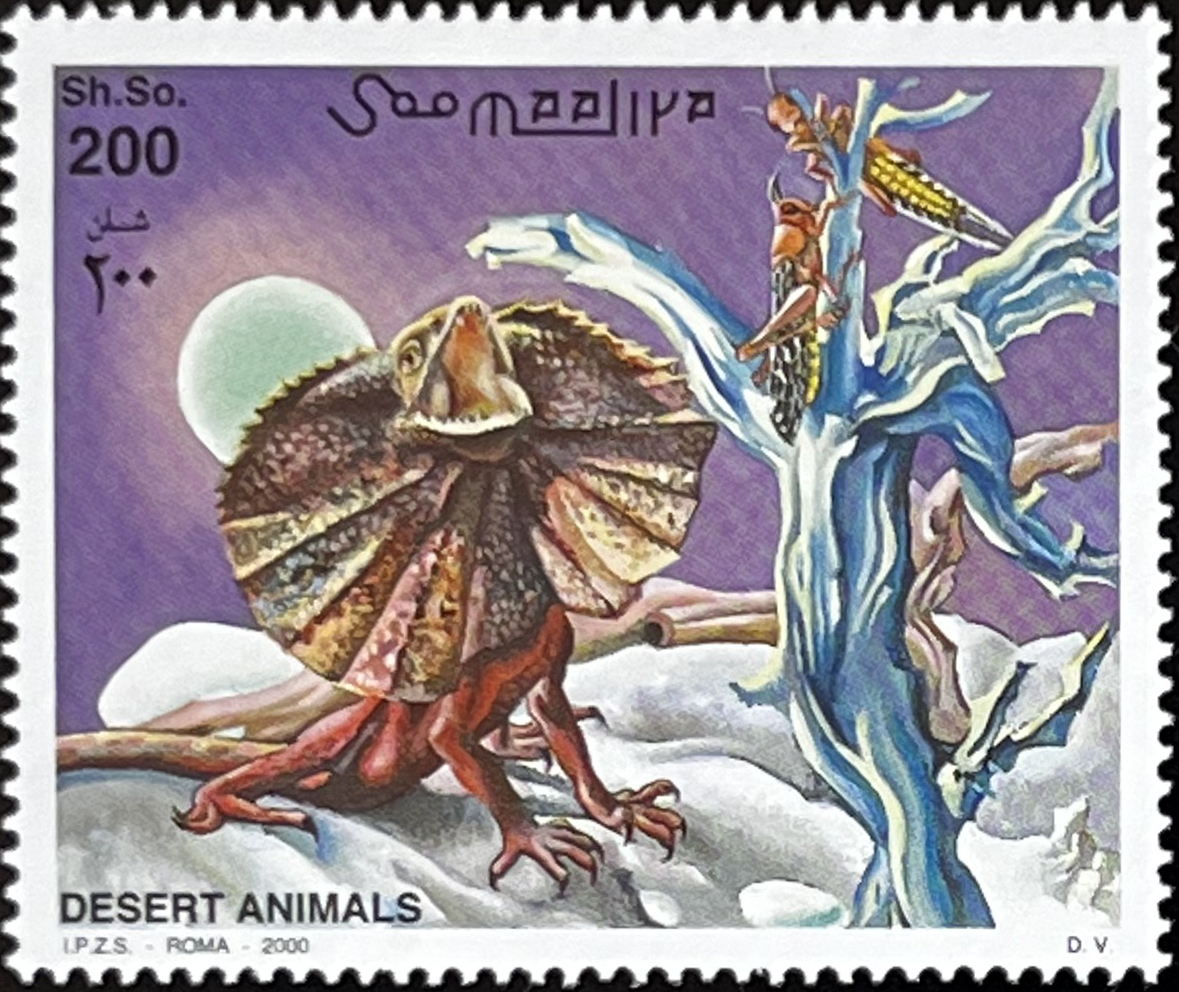 🦎 Mieszkańcy Wydm – Kompletna Seria „Zwierzęta Pustyni” z Blokiem (Somalia 2000) MNH! 🇸🇴 - obrazek 3